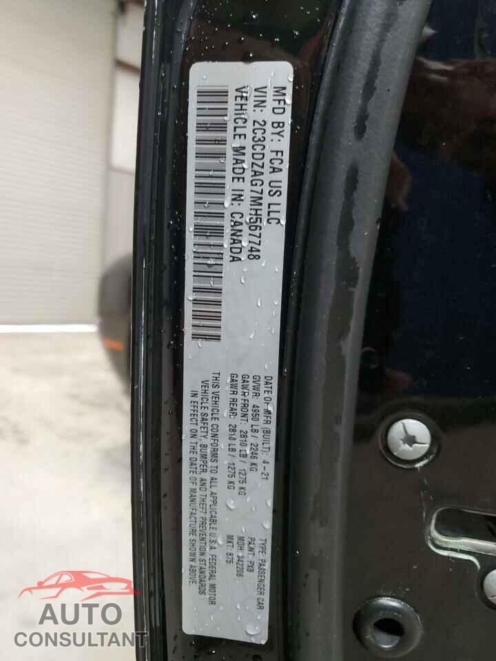 DODGE CHALLENGER 2021 - 2C3CDZAG7MH567748