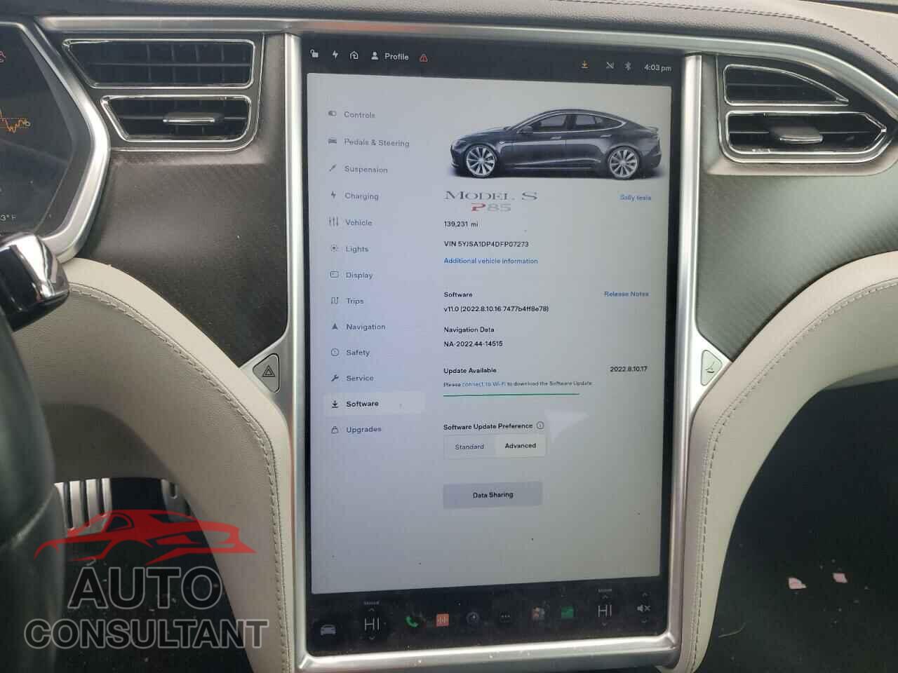 TESLA MODEL S 2013 - 5YJSA1DP4DFP07273