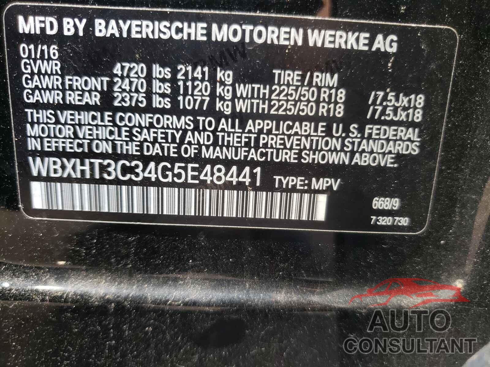 BMW X1 2016 - WBXHT3C34G5E48441