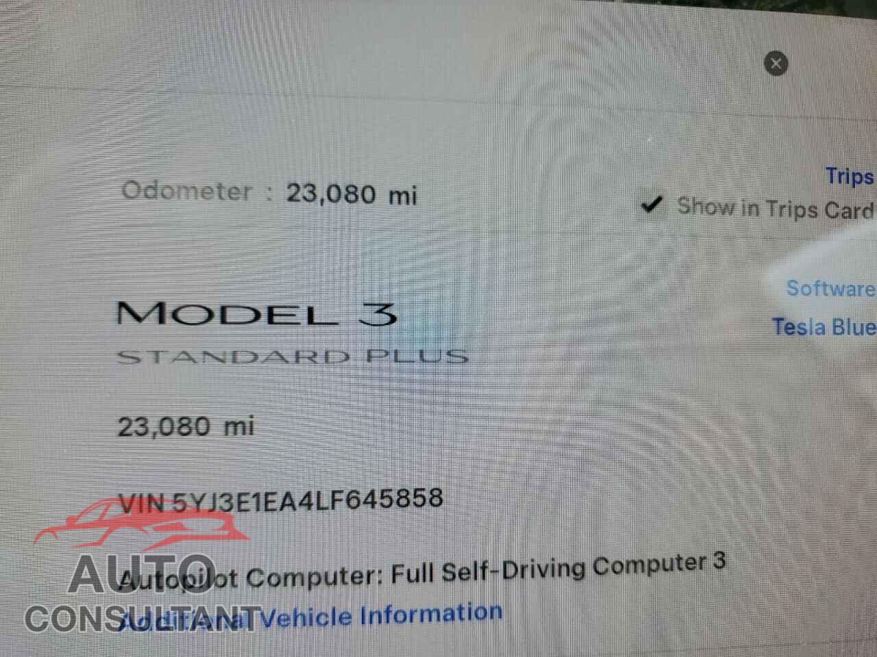TESLA MODEL 3 2020 - 5YJ3E1EA4LF645858