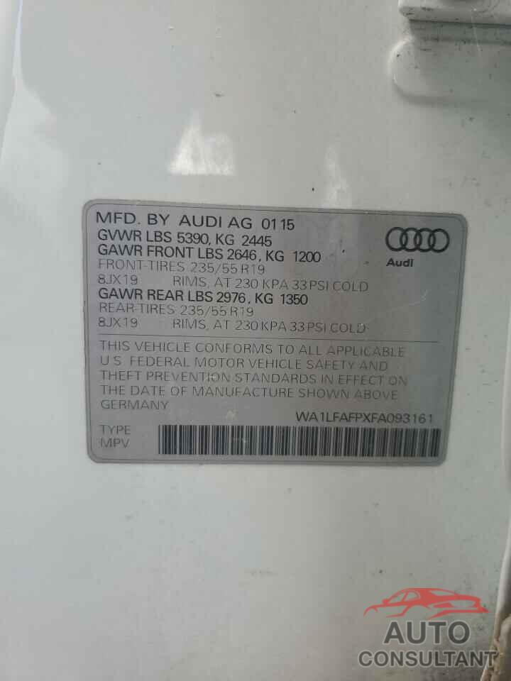 AUDI Q5 2015 - WA1LFAFPXFA093161