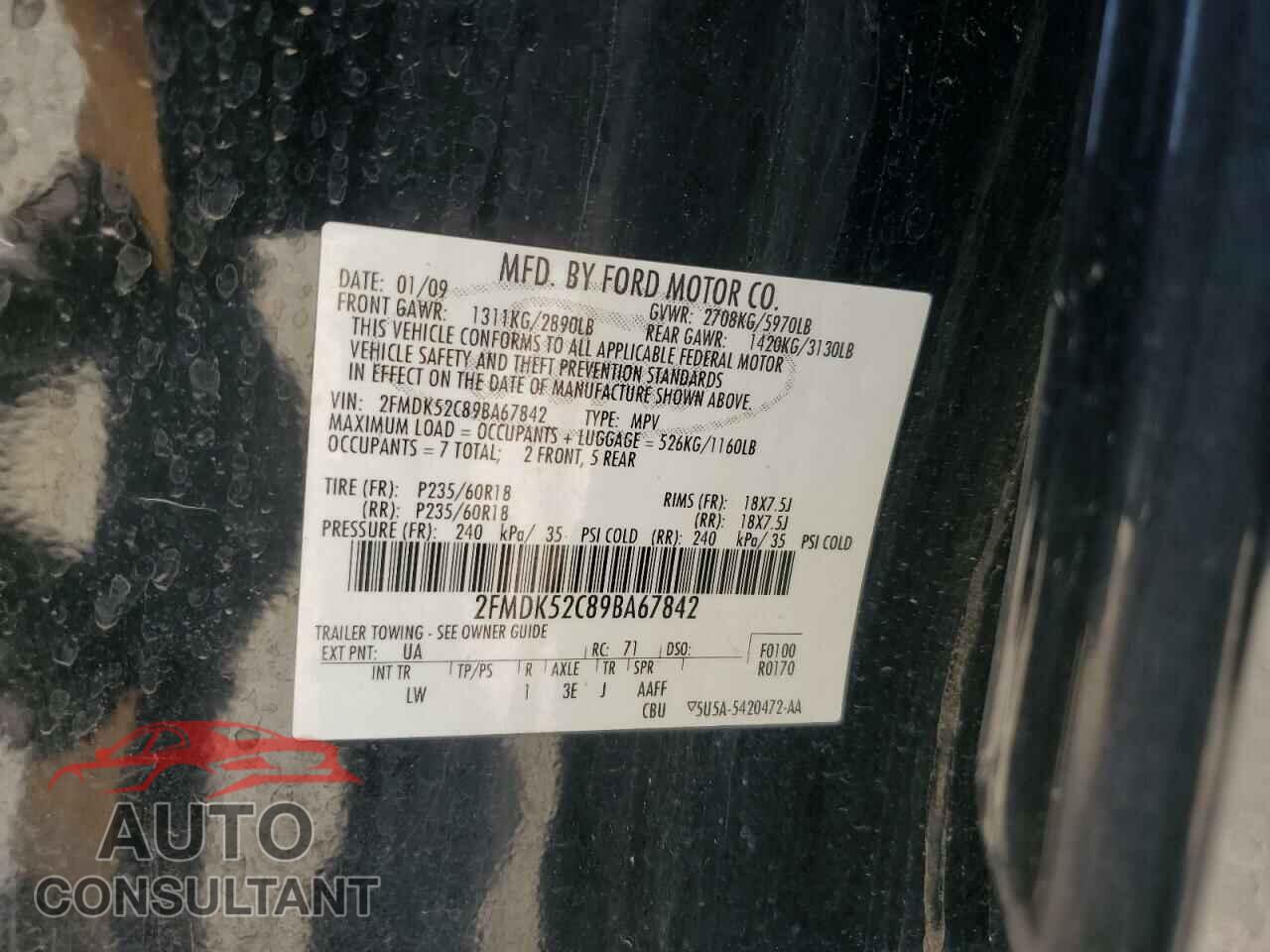 FORD FLEX 2009 - 2FMDK52C89BA67842