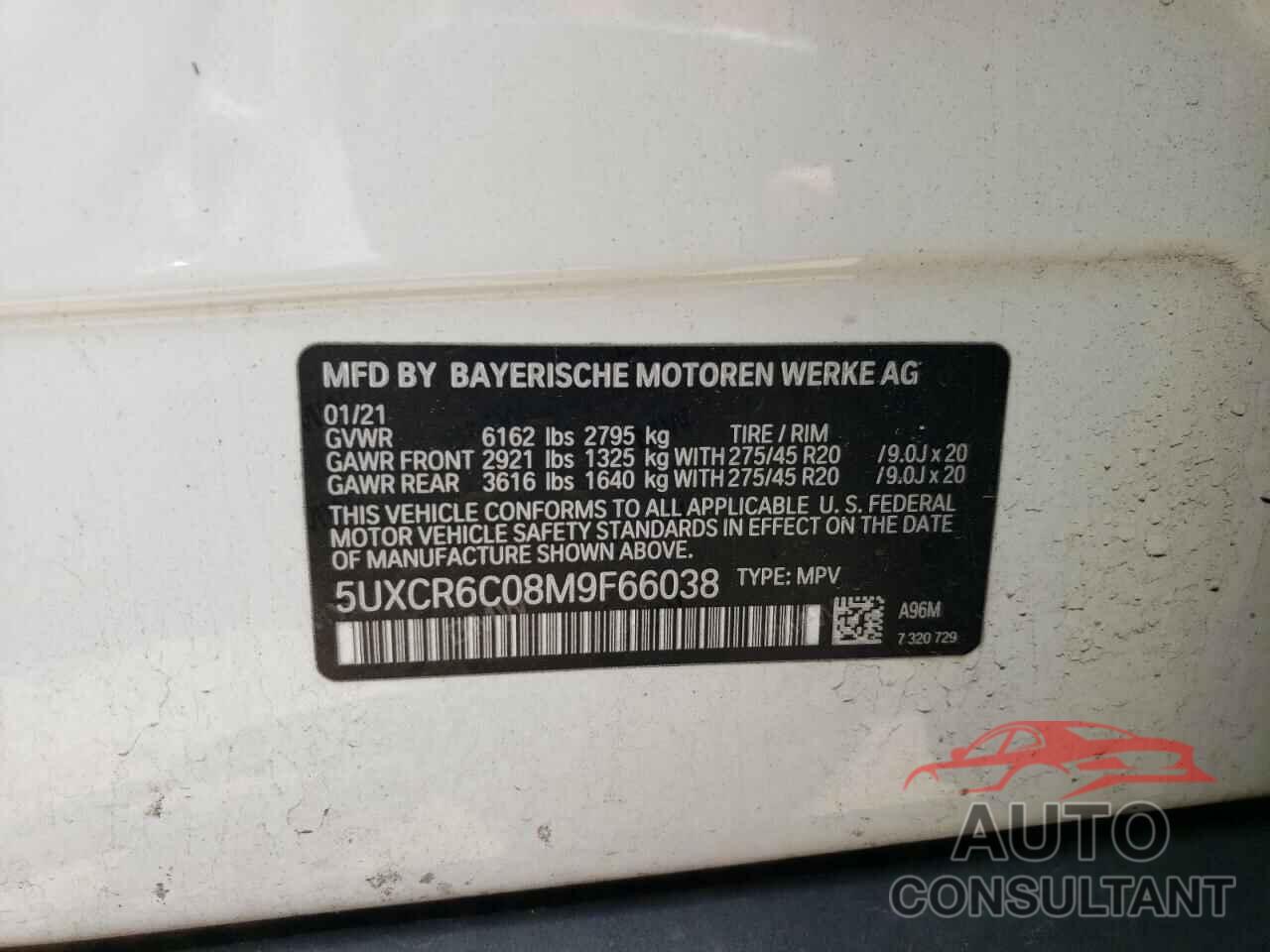 BMW X5 2021 - 5UXCR6C08M9F66038