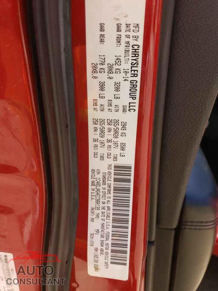 DODGE DURANGO 2014 - 1C4RDJAG4EC980139