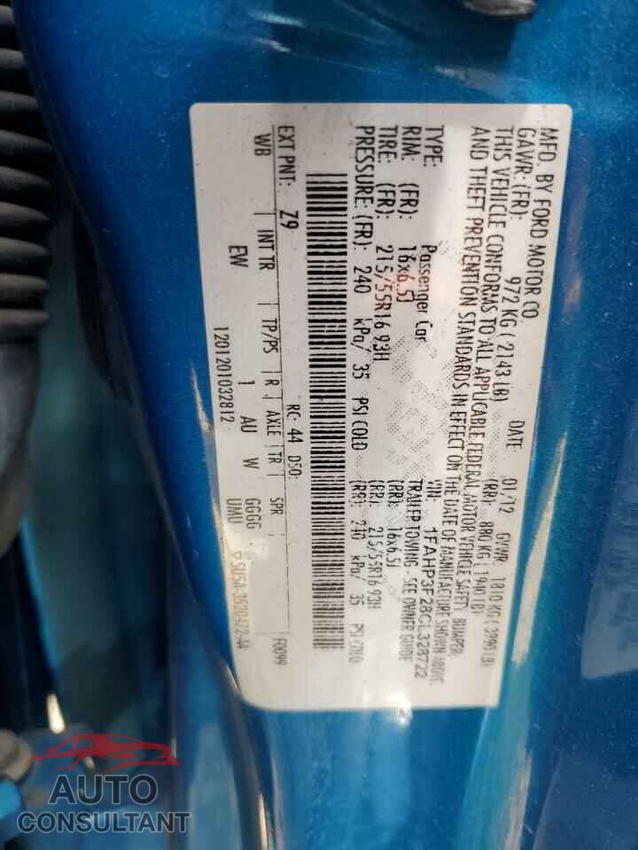 FORD FOCUS 2012 - 1FAHP3F28CL328722