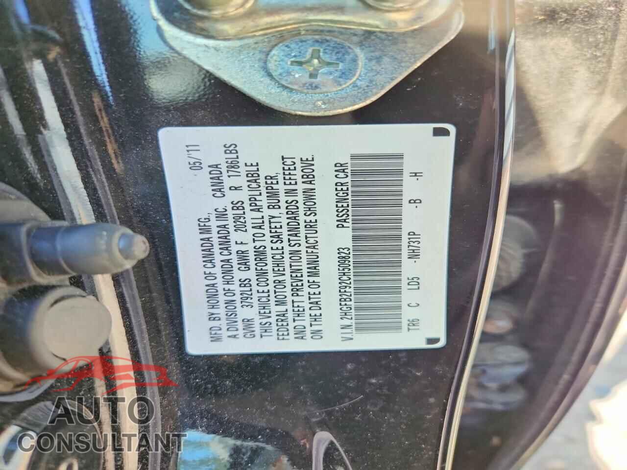 HONDA CIVIC 2012 - 2HGFB2F92CH509823