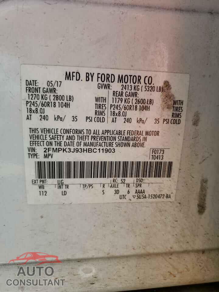 FORD EDGE 2017 - 2FMPK3J93HBC11903