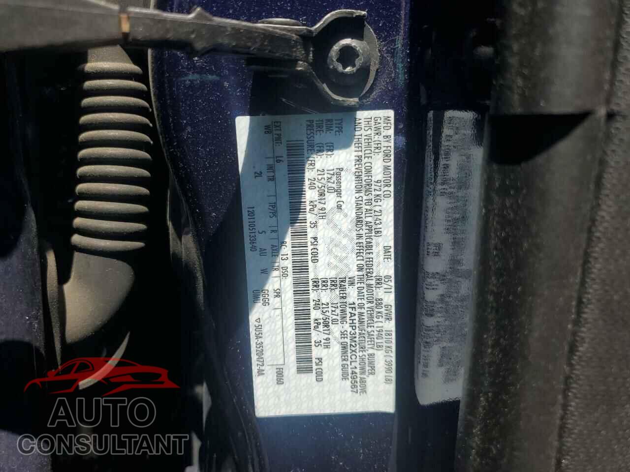 FORD FOCUS 2012 - 1FAHP3M2XCL149567