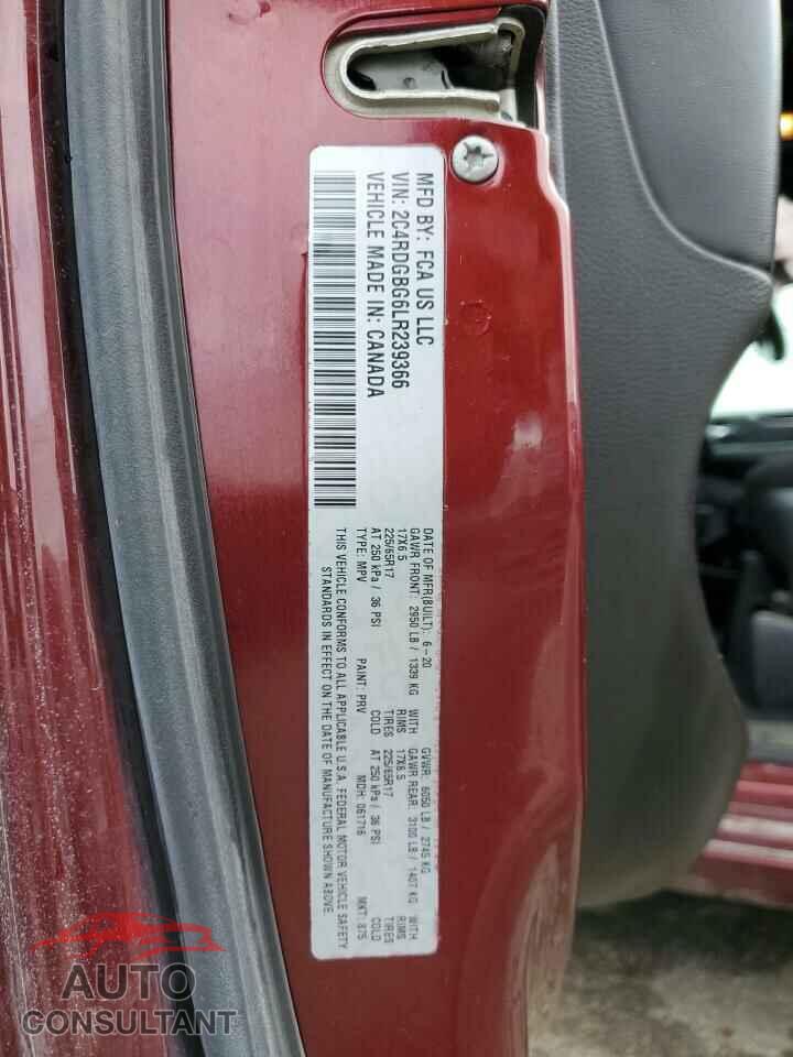 DODGE CARAVAN 2020 - 2C4RDGBG6LR239366