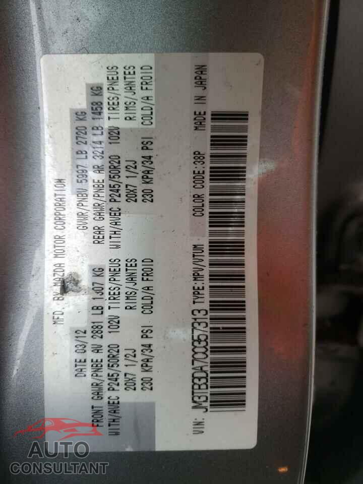 MAZDA CX-9 2012 - JM3TB3DA7C0357313