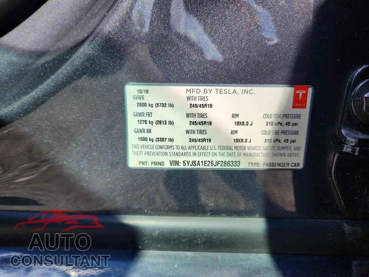 TESLA MODEL S 2018 - 5YJSA1E26JF286333