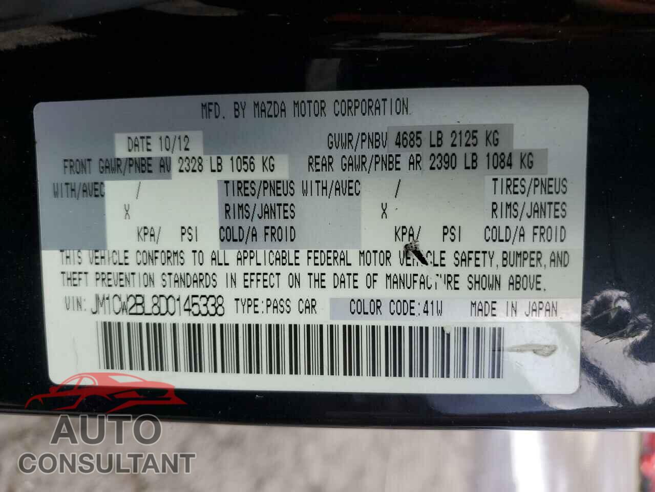 MAZDA 5 2013 - JM1CW2BL8D0145338
