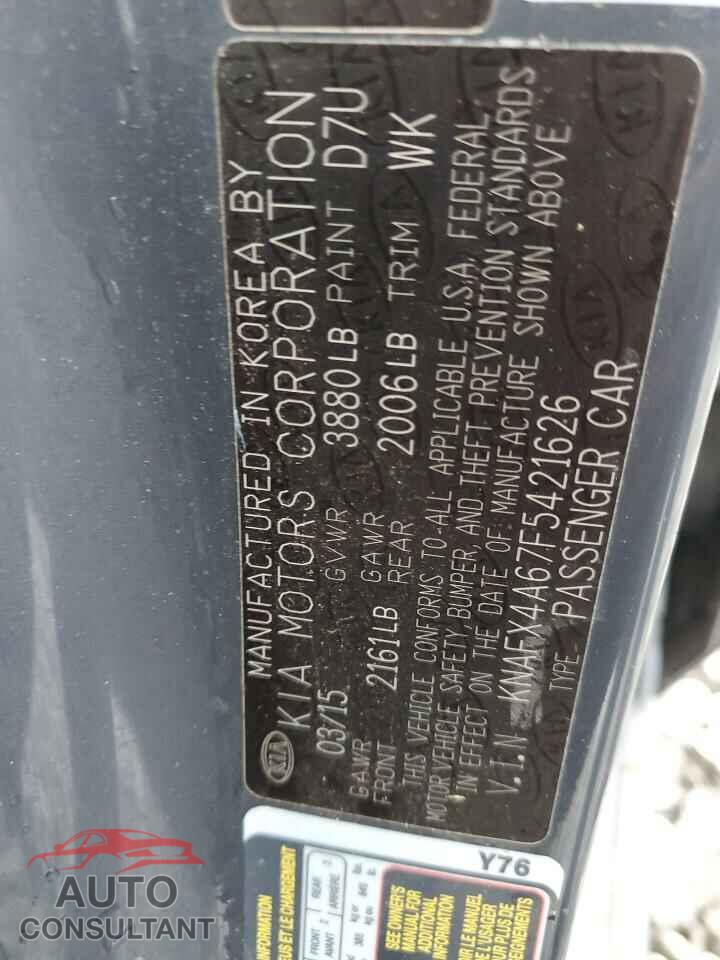 KIA FORTE 2015 - KNAFX4A67F5421626