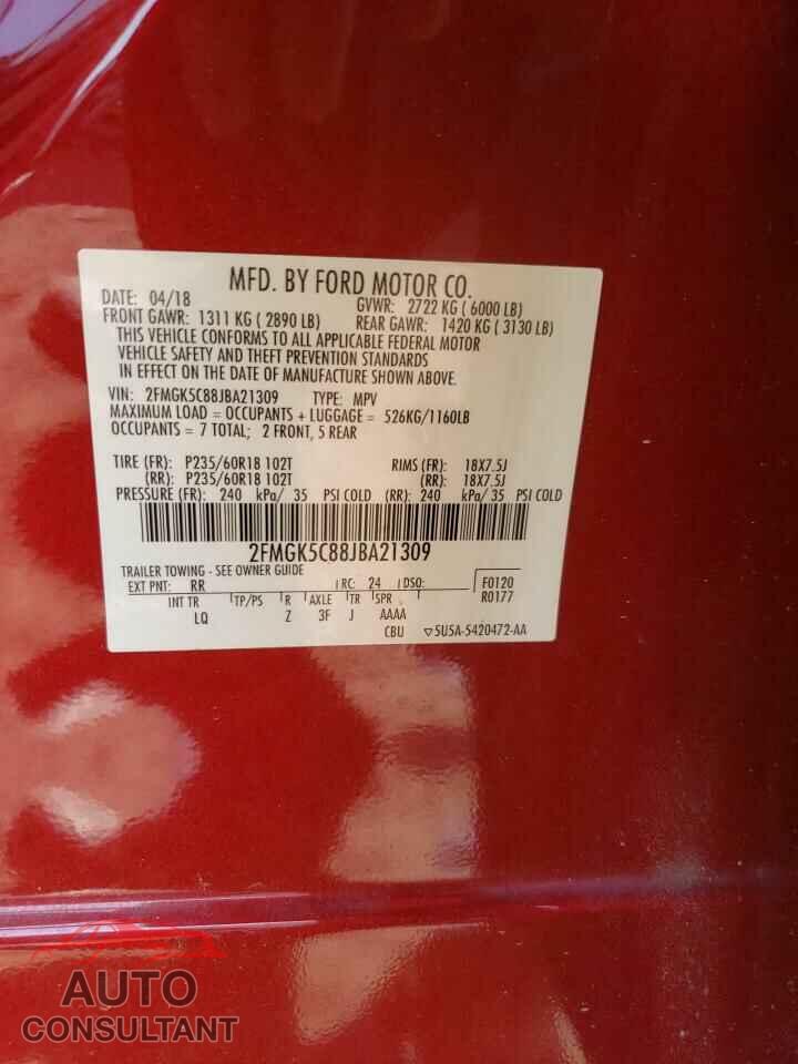 FORD FLEX 2018 - 2FMGK5C88JBA21309