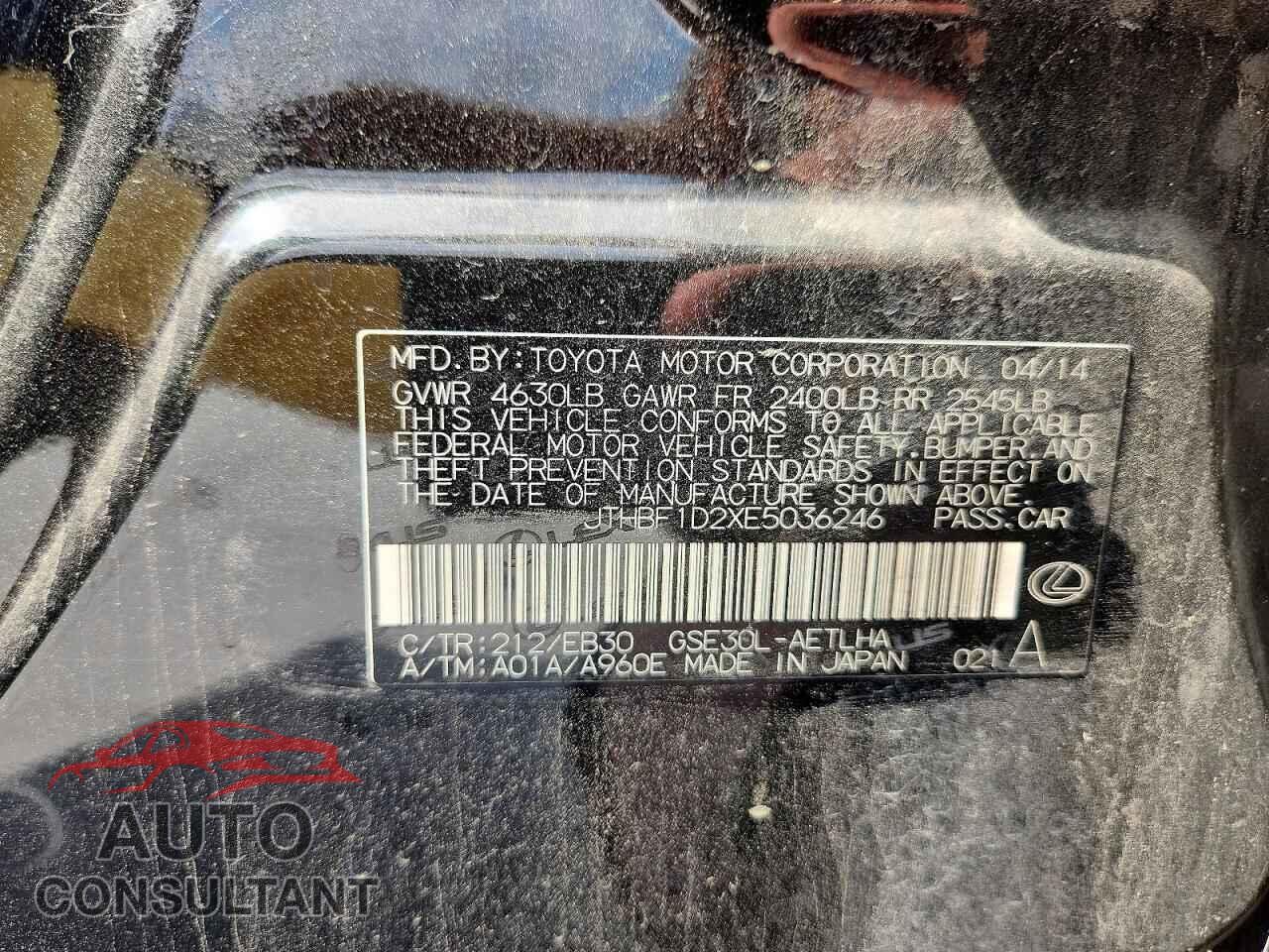 LEXUS IS 2014 - JTHBF1D2XE5036246