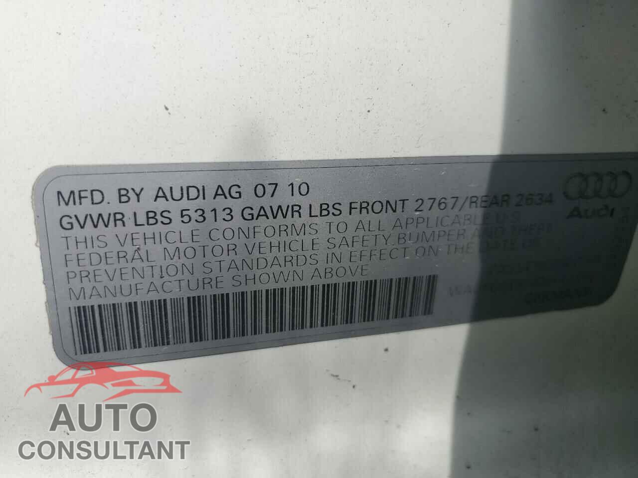 AUDI A6 2011 - WAUFGAFB4BN011395