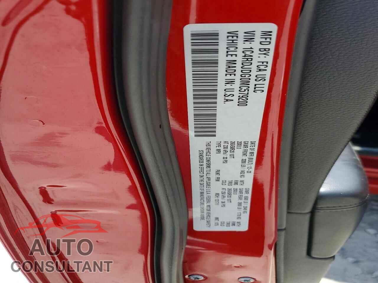 DODGE DURANGO 2021 - 1C4RDJDG0MC579200