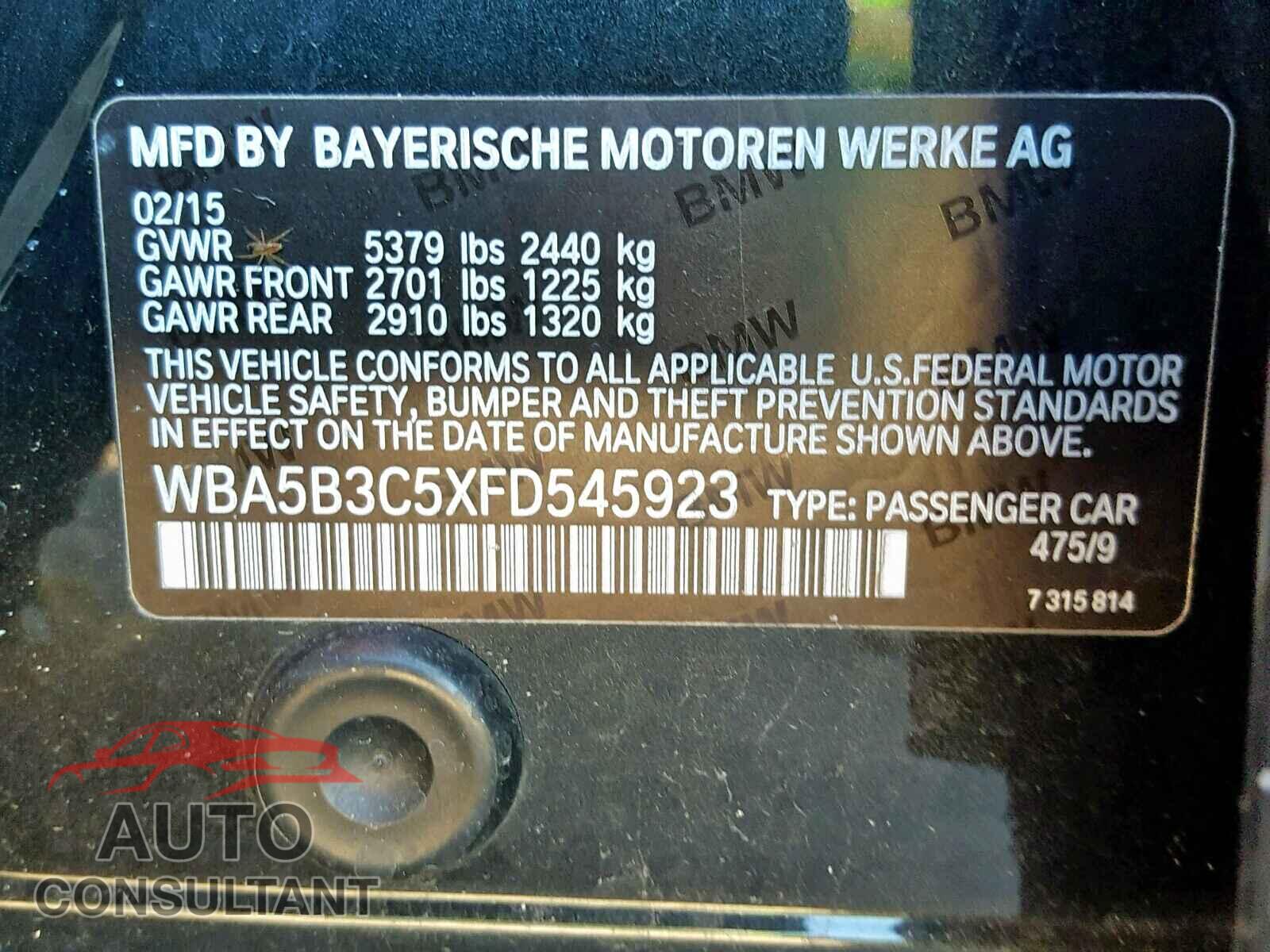 BMW 535 XI 2015 - WBA5B3C5XFD545923