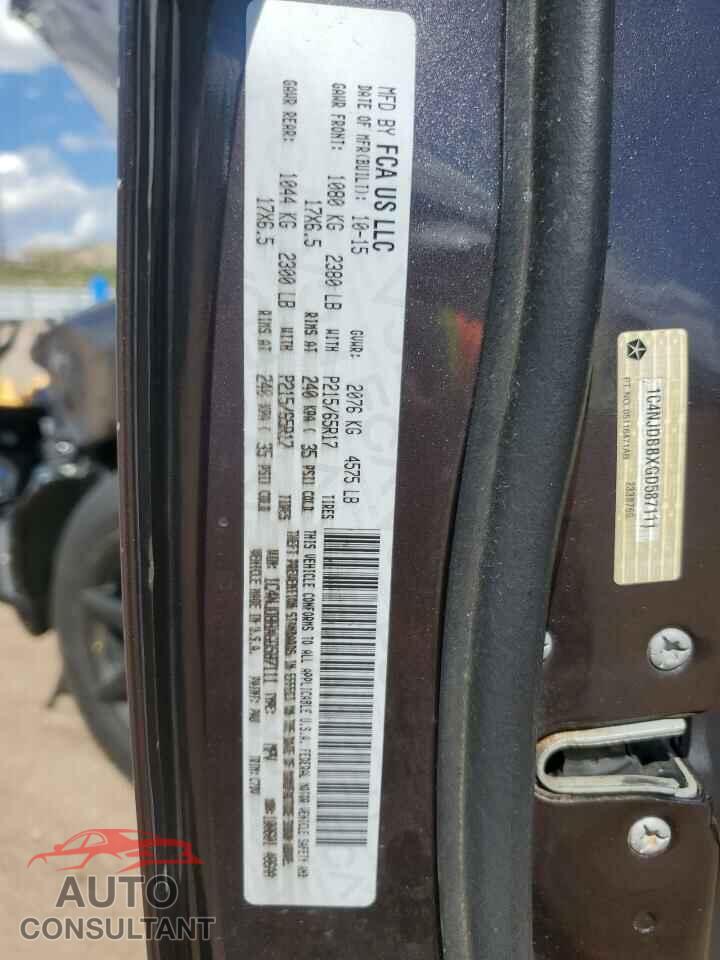 JEEP COMPASS 2016 - 1C4NJDBBXGD587111