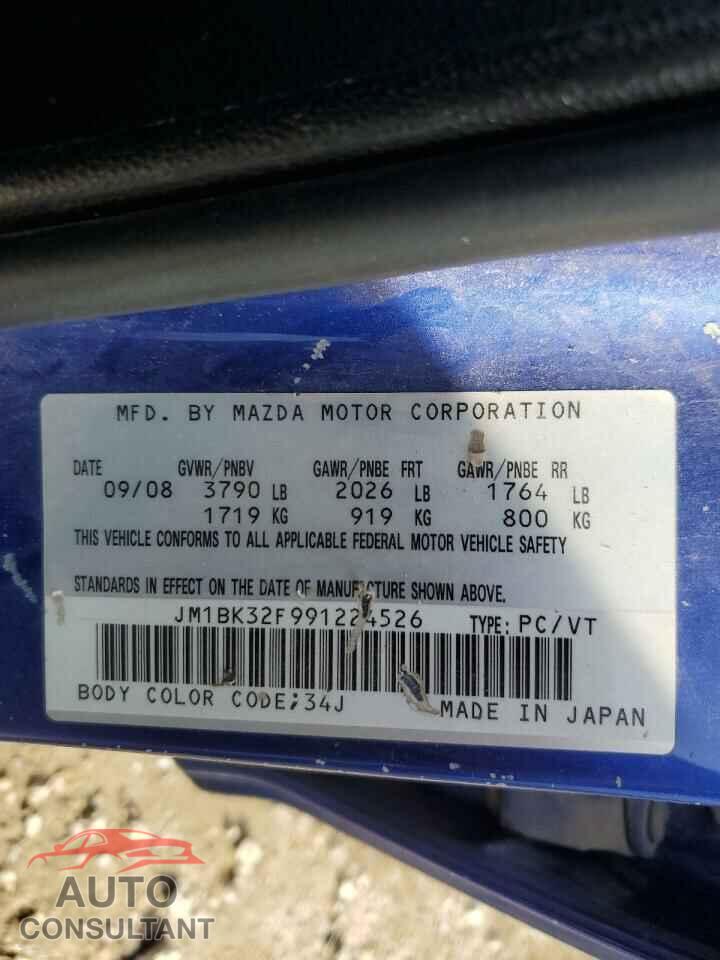 MAZDA 3 2009 - JM1BK32F991224526
