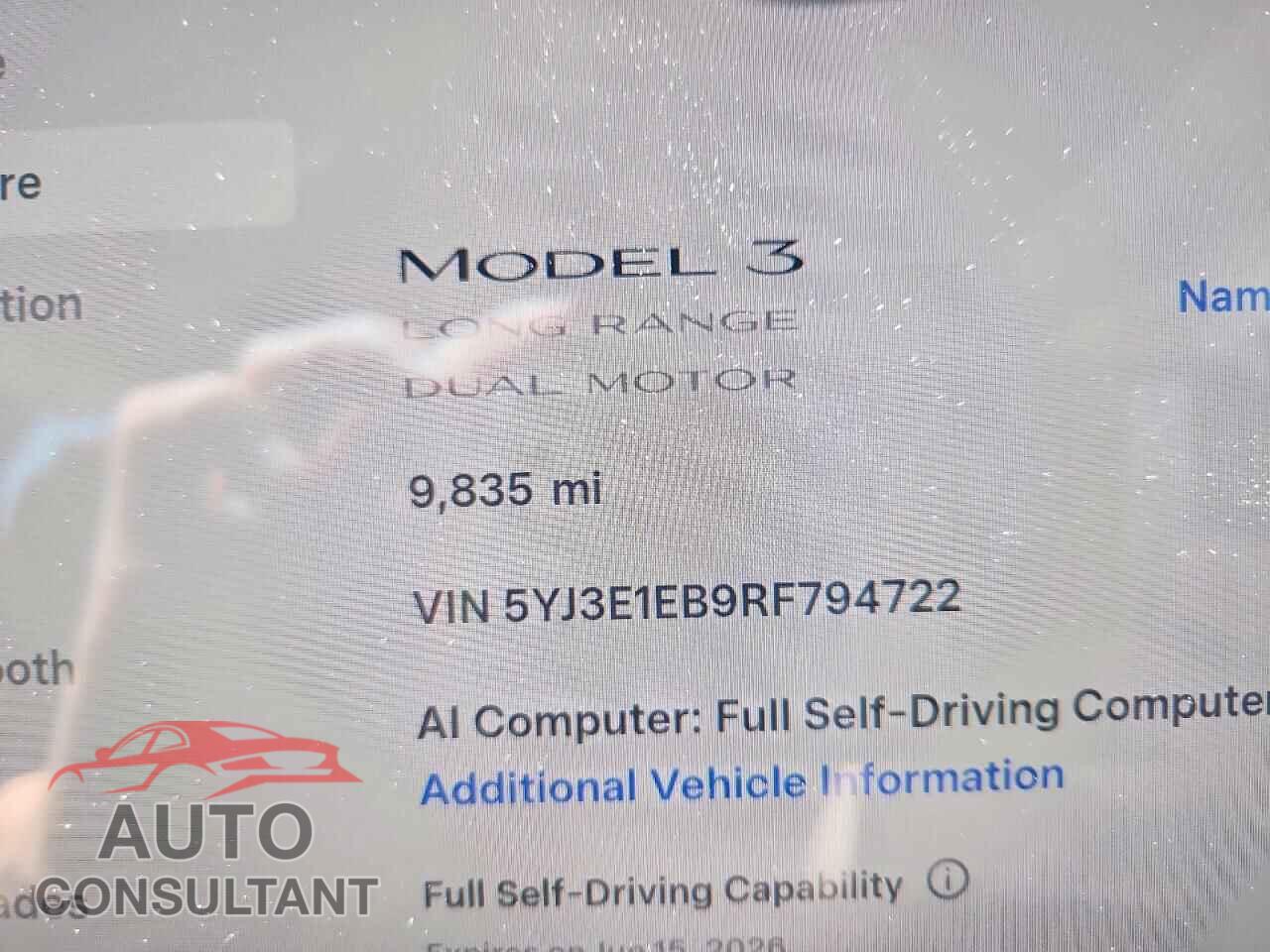 TESLA MODEL 3 2024 - 5YJ3E1EB9RF794722