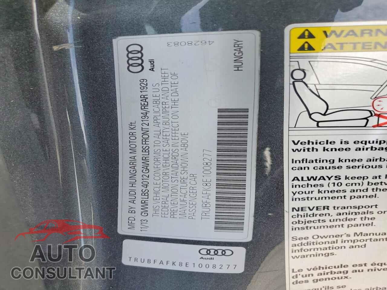 AUDI TT 2014 - TRUBFAFK8E1008277