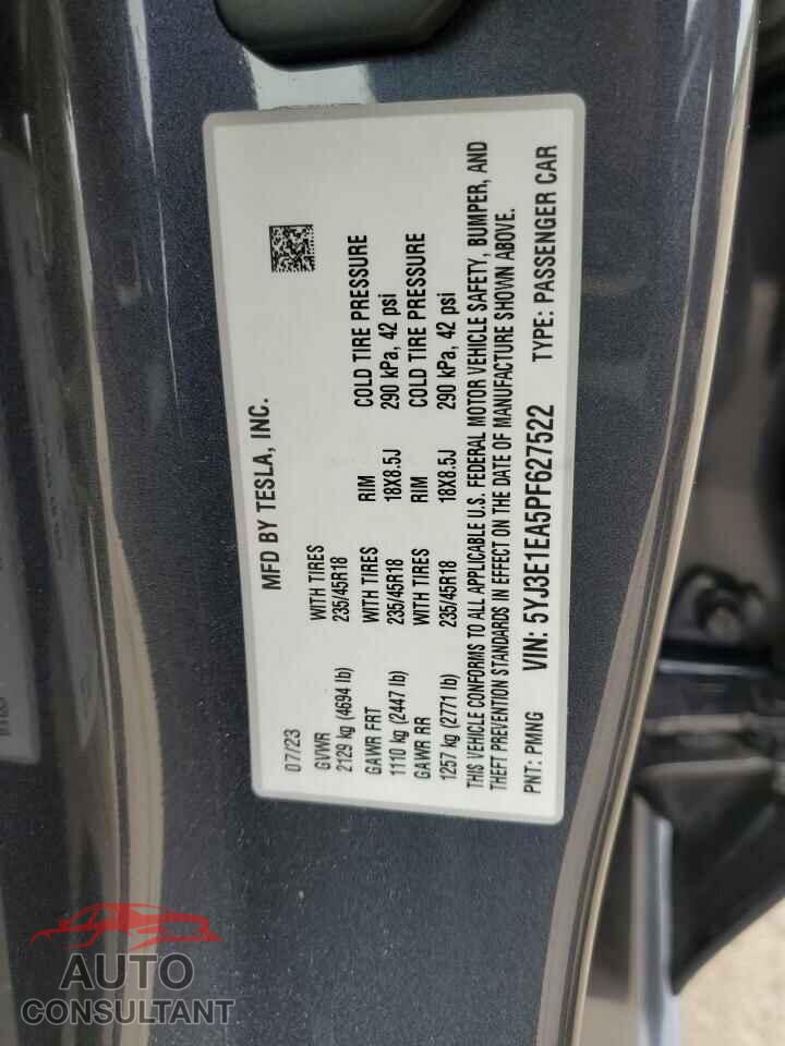 TESLA MODEL 3 2023 - 5YJ3E1EA5PF627522