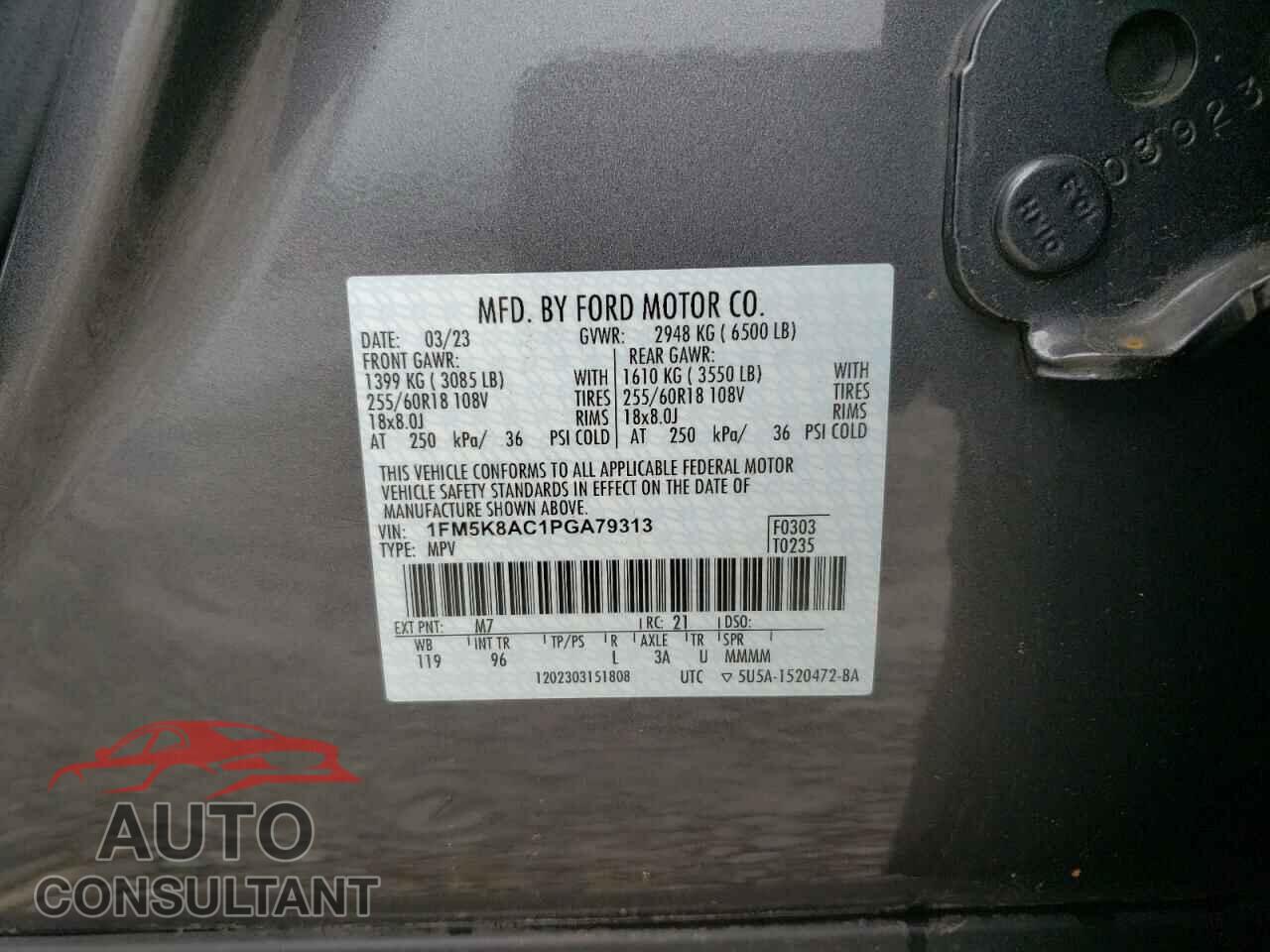 FORD EXPLORER 2023 - 1FM5K8AC1PGA79313