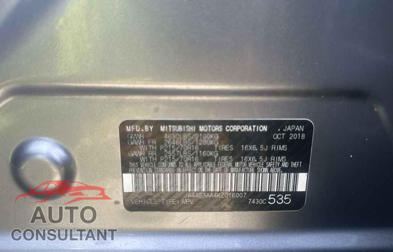 MITSUBISHI ECLIPSE 2019 - JA4AS3AA4KZ016007