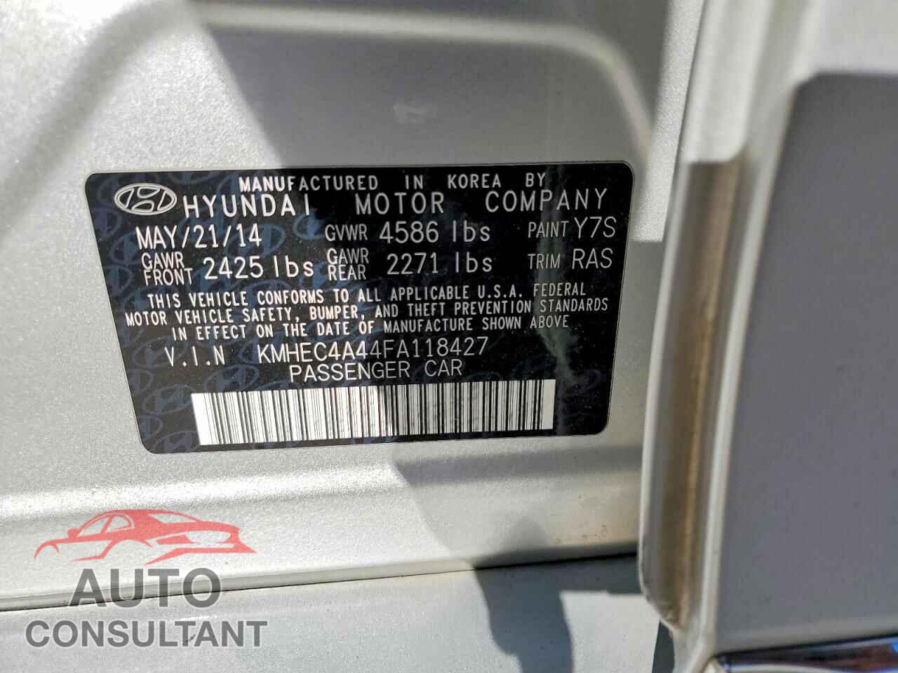 HYUNDAI SONATA 2015 - KMHEC4A44FA118427