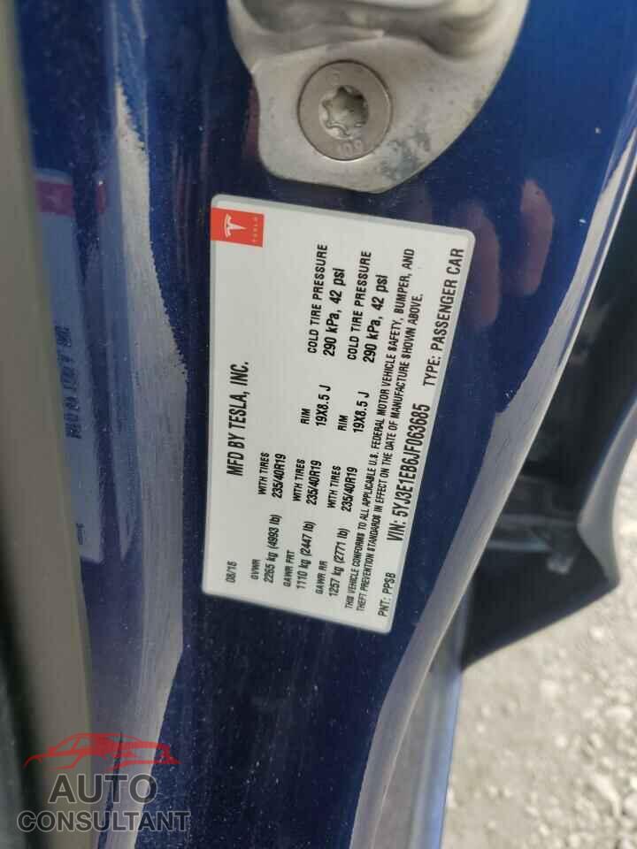TESLA MODEL 3 2018 - 5YJ3E1EB6JF063685