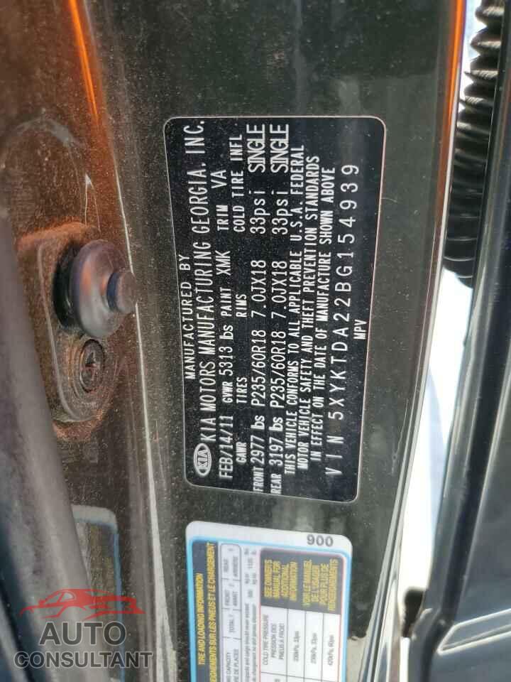KIA SORENTO 2011 - 5XYKTDA22BG154939
