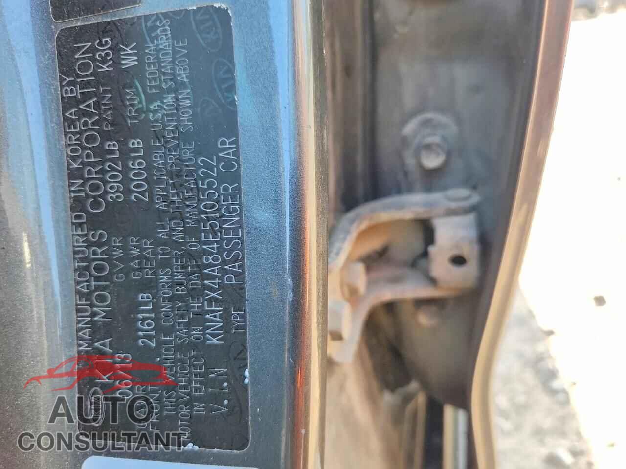 KIA FORTE 2014 - KNAFX4A84E5105522