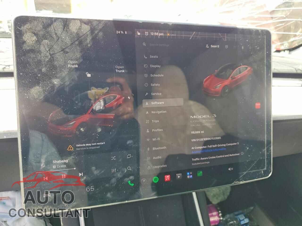 TESLA MODEL 3 2019 - 5YJ3E1EB6KF533585