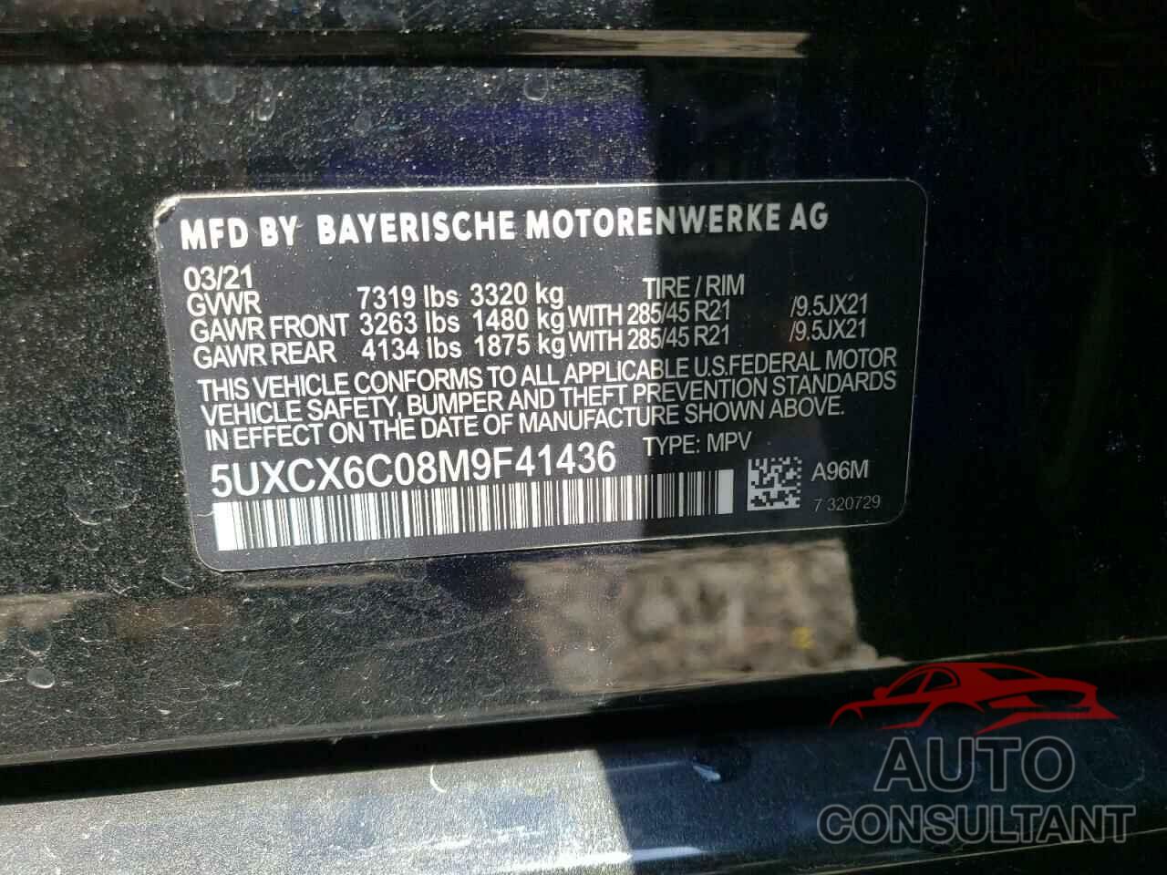 BMW X7 2021 - 5UXCX6C08M9F41436