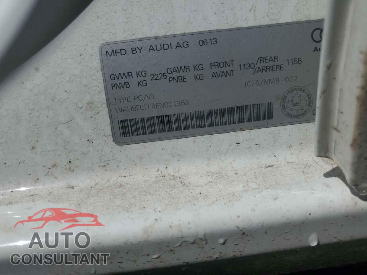 AUDI A4 2014 - WAUBFCFL4EN001363