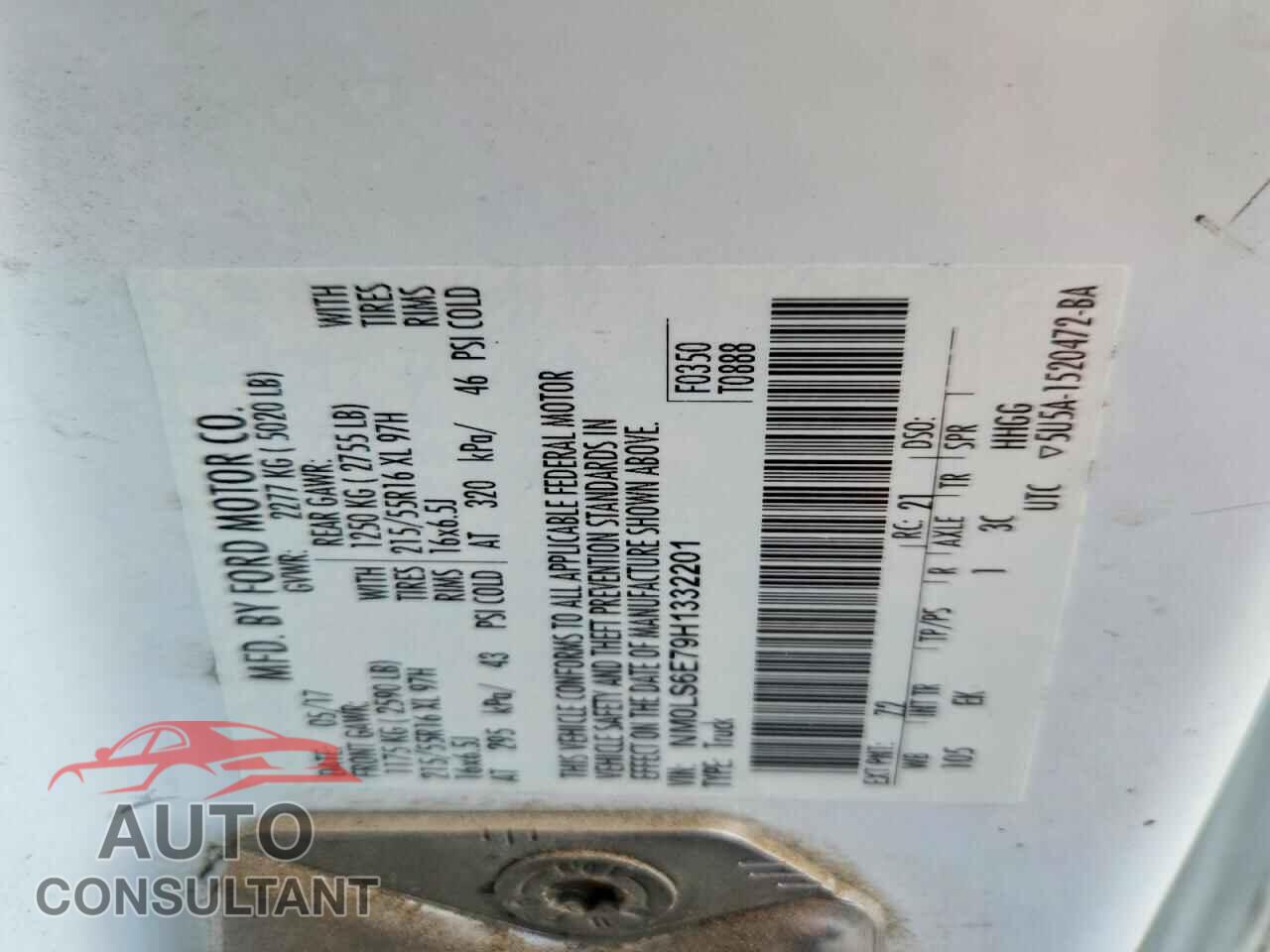 FORD TRANSIT 2017 - NM0LS6E79H1332201