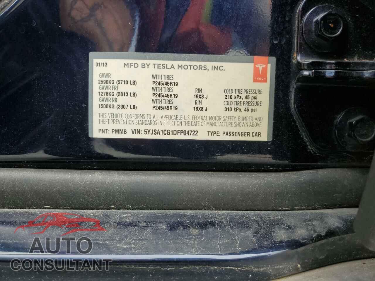 TESLA MODEL S 2013 - 5YJSA1CG1DFP04722