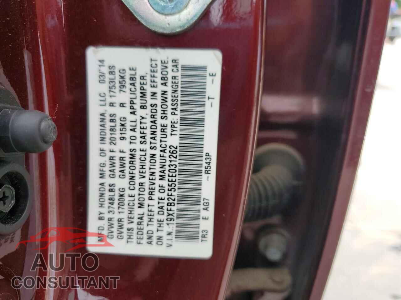 HONDA CIVIC 2014 - 19XFB2F55EE031262