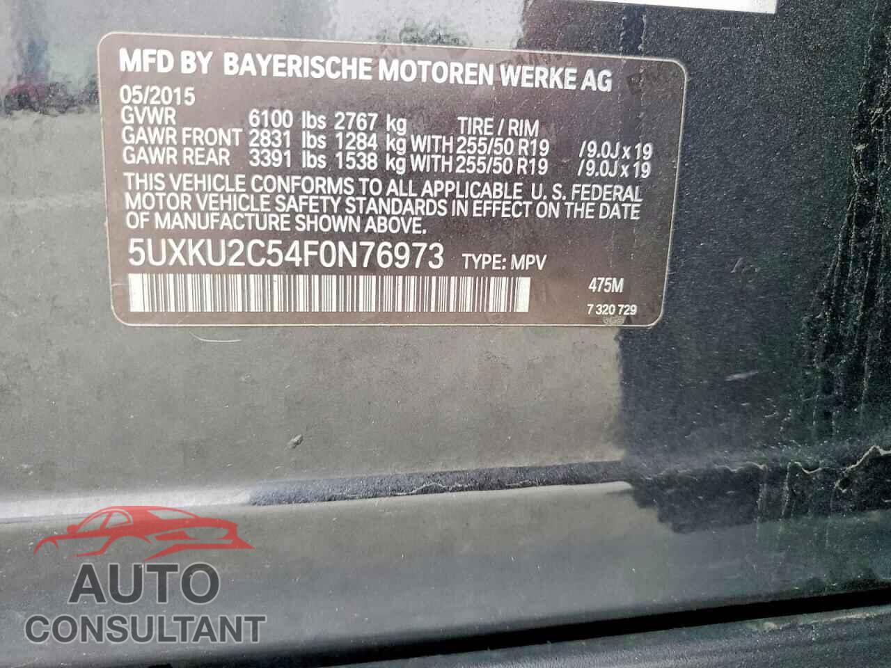 BMW X6 2015 - 5UXKU2C54F0N76973