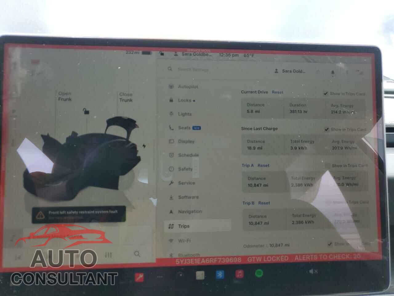 TESLA MODEL 3 2024 - 5YJ3E1EA6RF739698