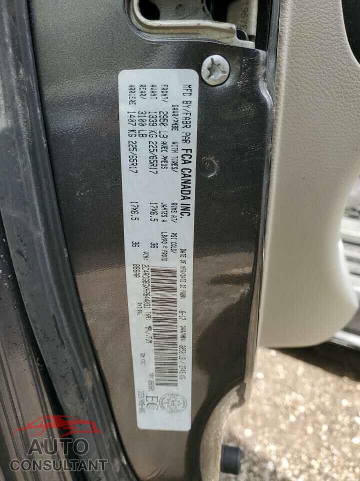 DODGE CARAVAN 2017 - 2C4RDGBGXHR844031