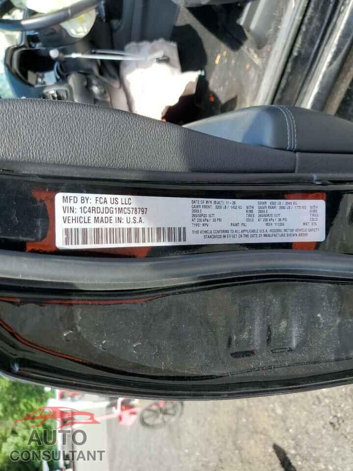 DODGE DURANGO 2021 - 1C4RDJDG1MC578797