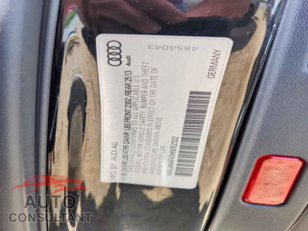 AUDI A4 2017 - WAUANAF43HN052322