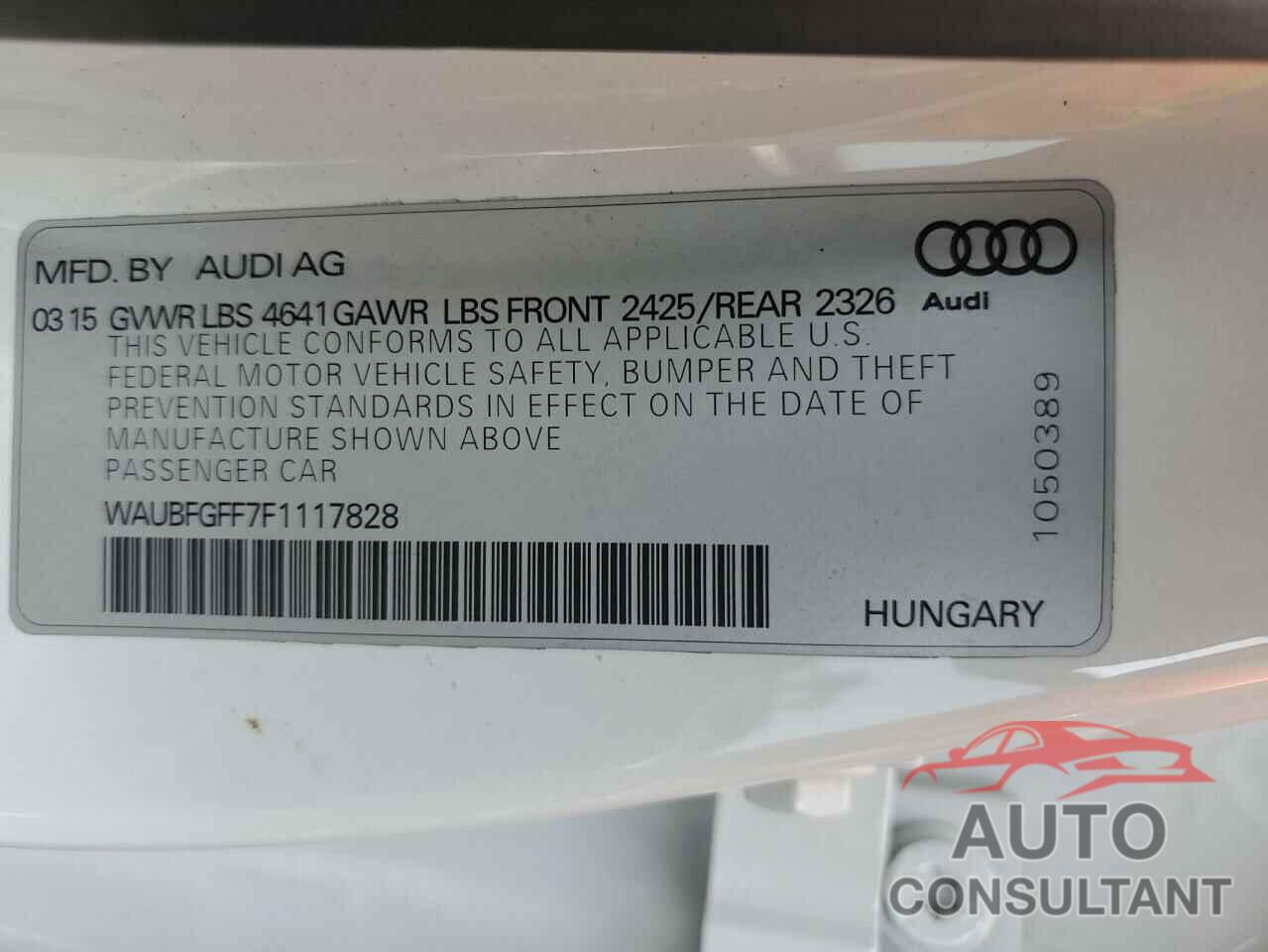 AUDI S3 2015 - WAUBFGFF7F1117828