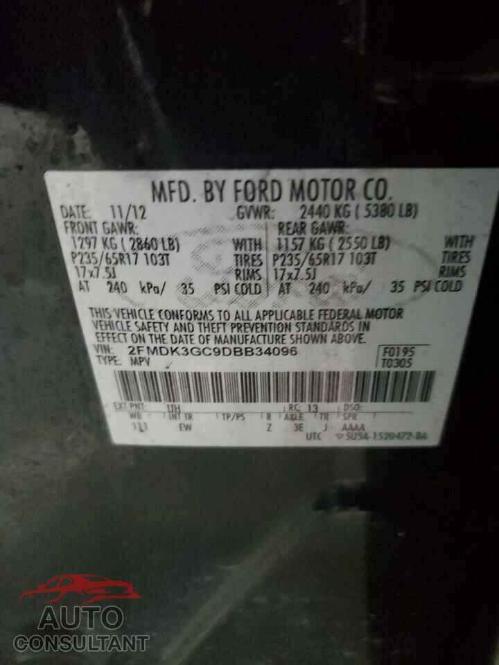 FORD EDGE 2013 - 2FMDK3GC9DBB34096