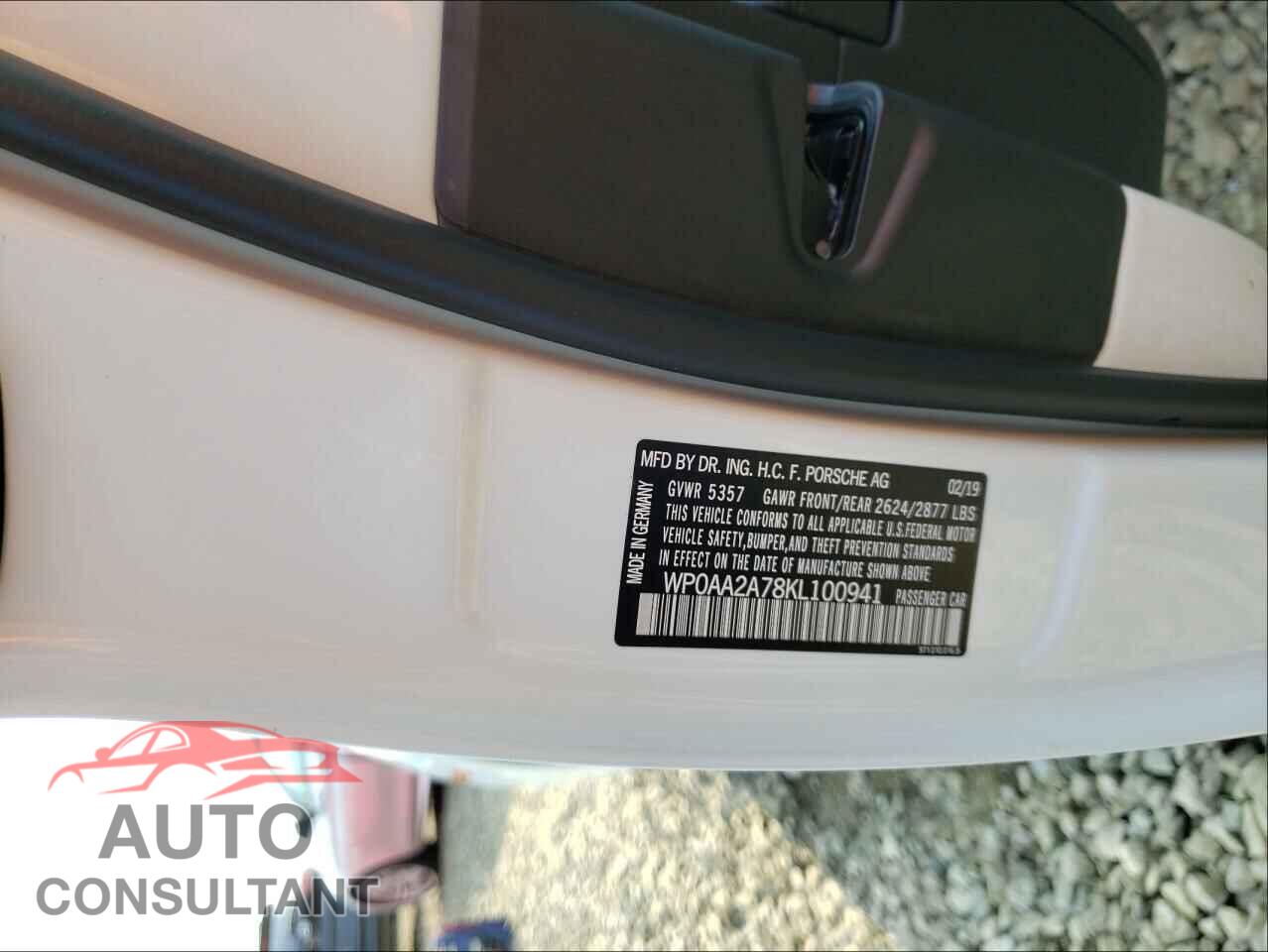 PORSCHE PANAMERA 2019 - WP0AA2A78KL100941