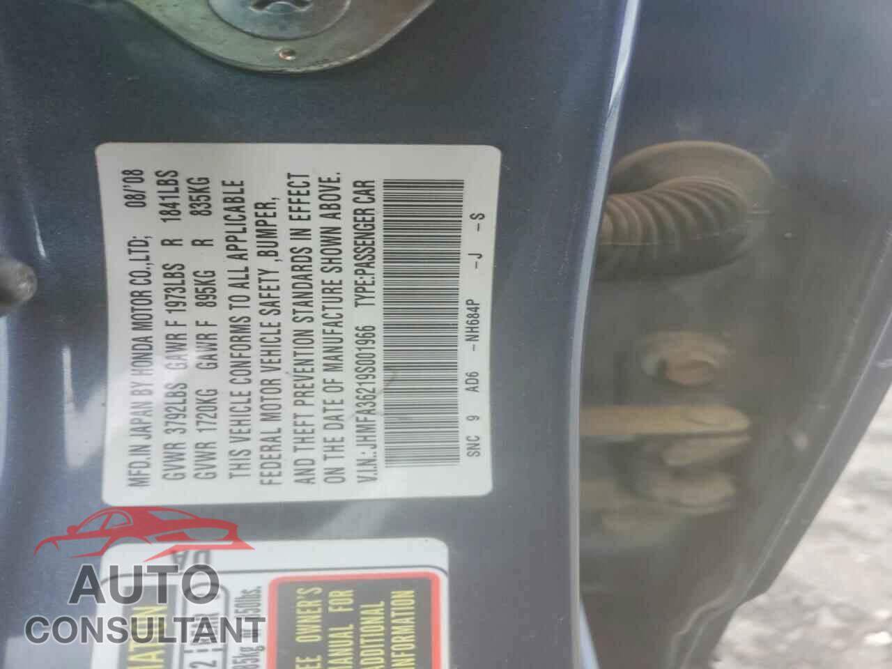 HONDA CIVIC 2009 - JHMFA36219S001966