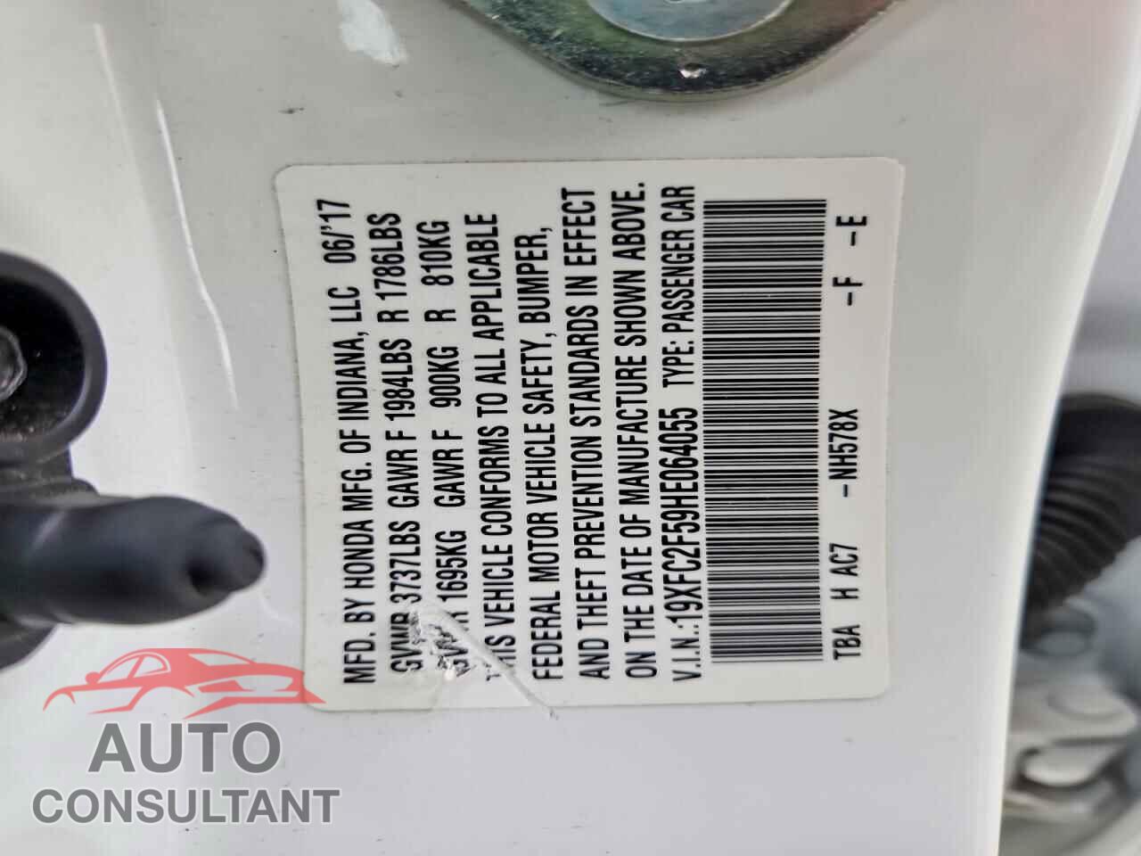 HONDA CIVIC 2017 - 19XFC2F59HE064055