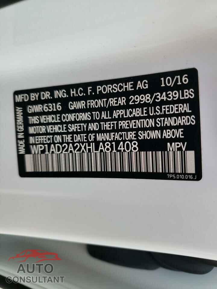 PORSCHE CAYENNE 2017 - WP1AD2A2XHLA81408